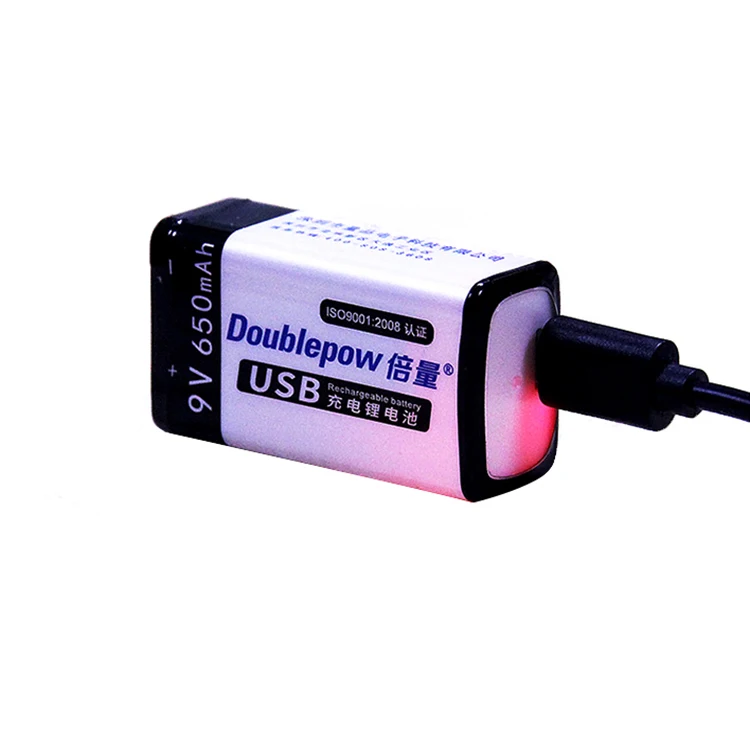 

Customized battery wapper USB 650mAh rechargeable 9 volt battery