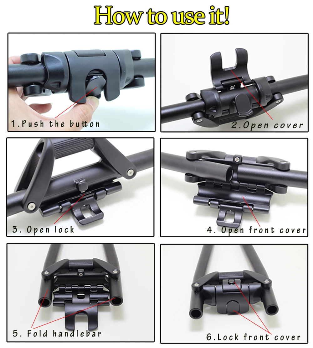 Quick Detachable Electric Scooter Folding Handlebar Horizontal Straight