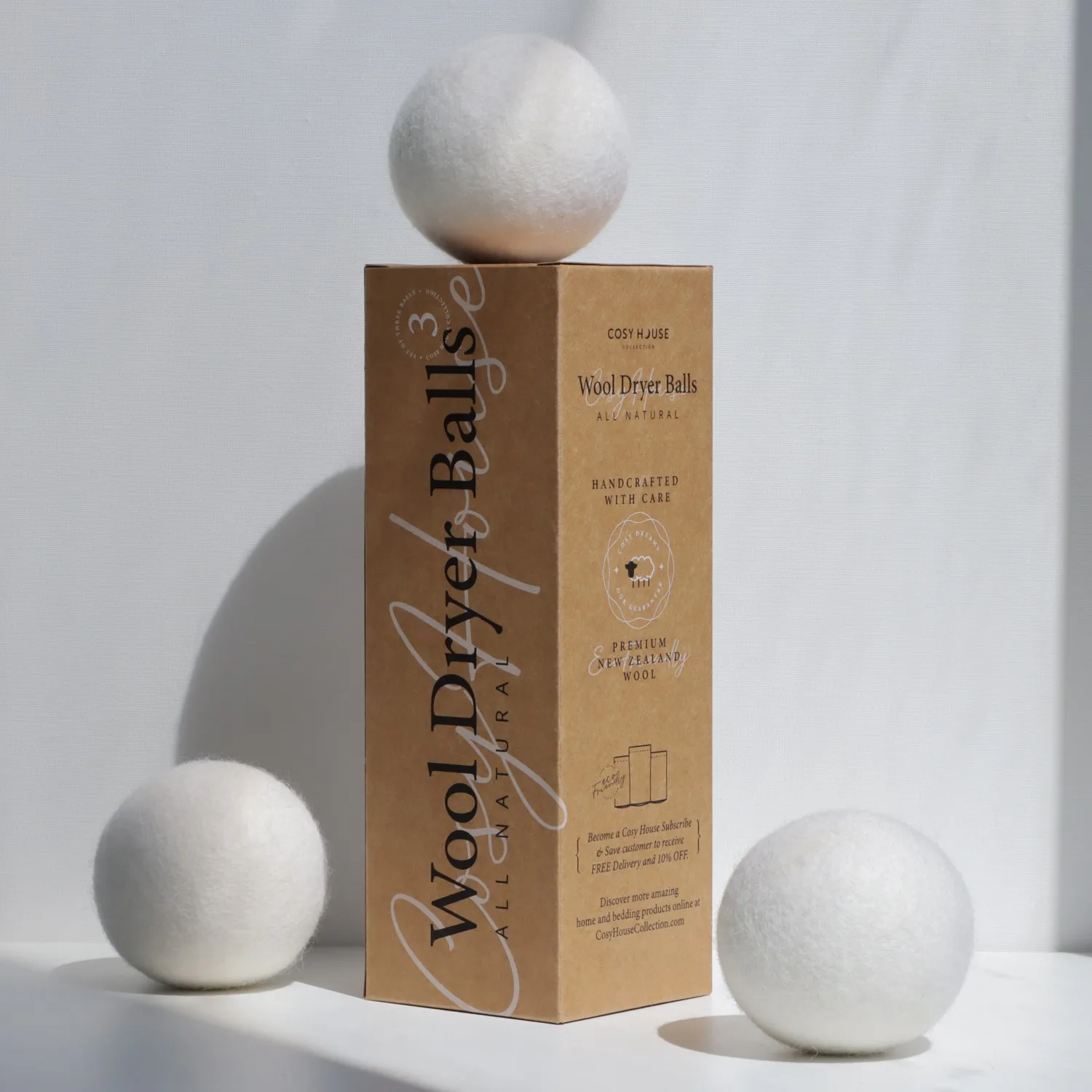 Wool dryer balls colour variations