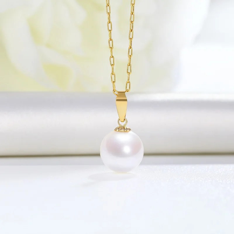 

Fashion pearl jewelry 18k real gold pearl pendant