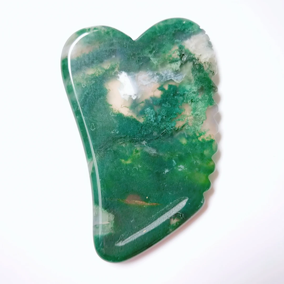 

Hot selling Guasha Board Moss Agate Square Shape Jade Stone Scraping Massage Tool gua sha board