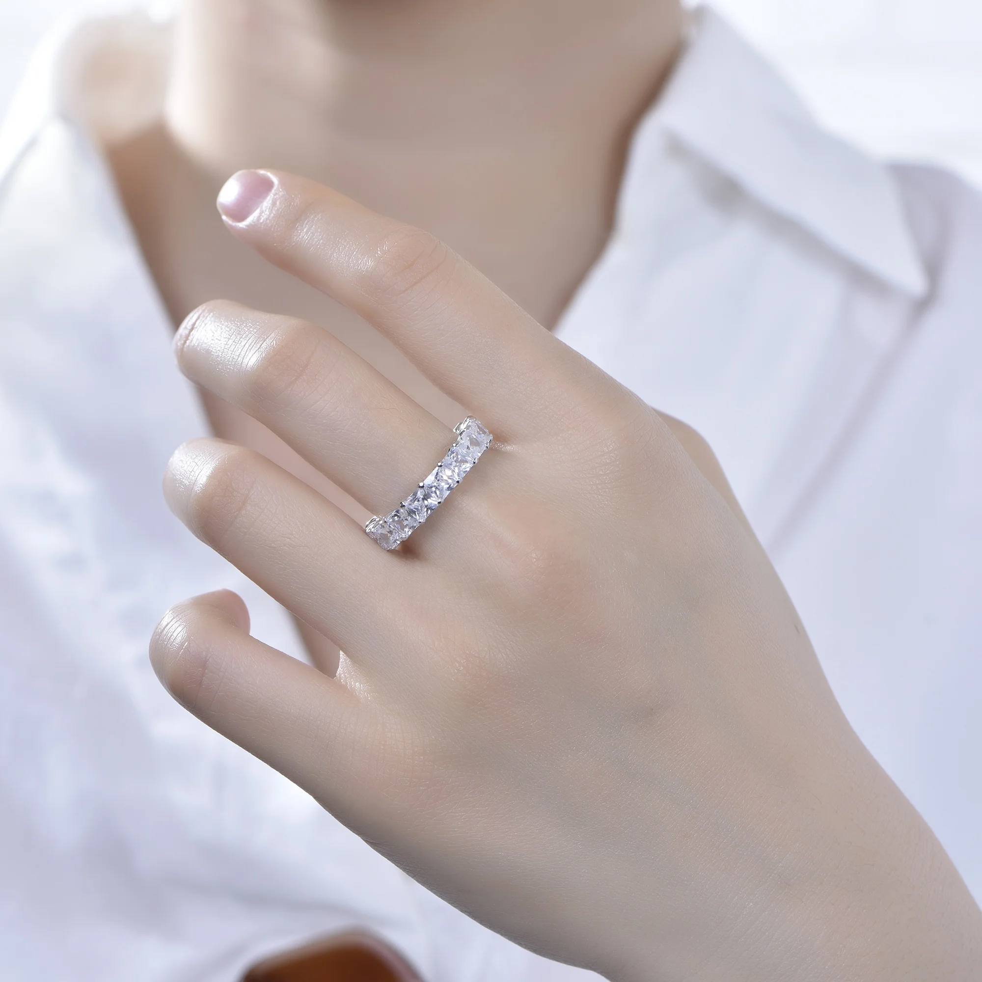

Fashion Jewelry Beautiful Wedding Bands 925 Sterling Silver Diamond Ring for Women Wedding Rings Bands Designer Engagement Ring