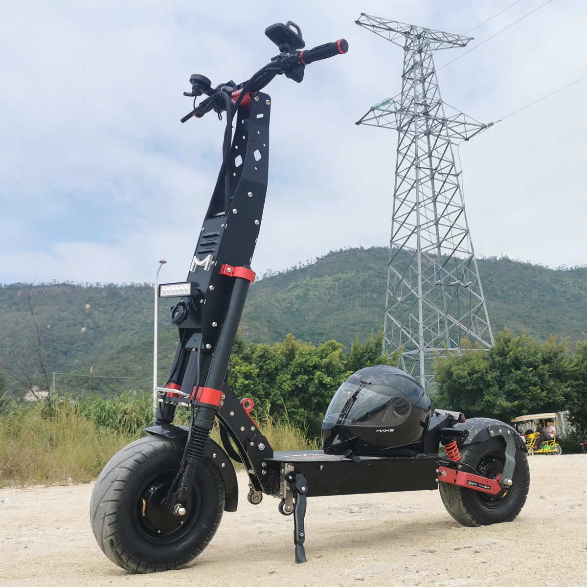 

MAIKE MK9X 3600W*2 60V 30AH dual motor power dropship electr scooter, Black&red
