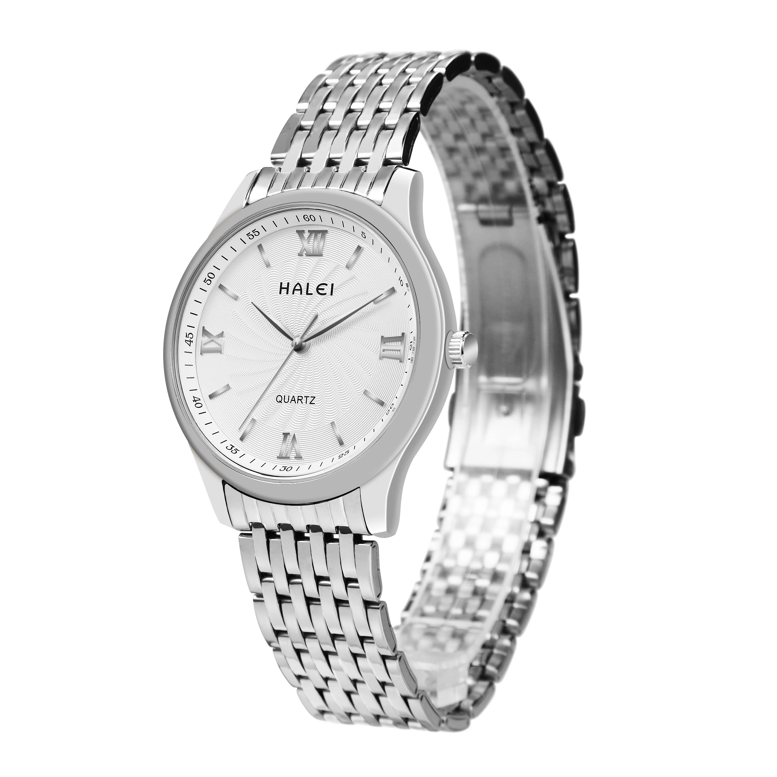 

HALEI Ladies watches manufactured 2021 fashion popular casual silver quartz watches for women, 3 colors