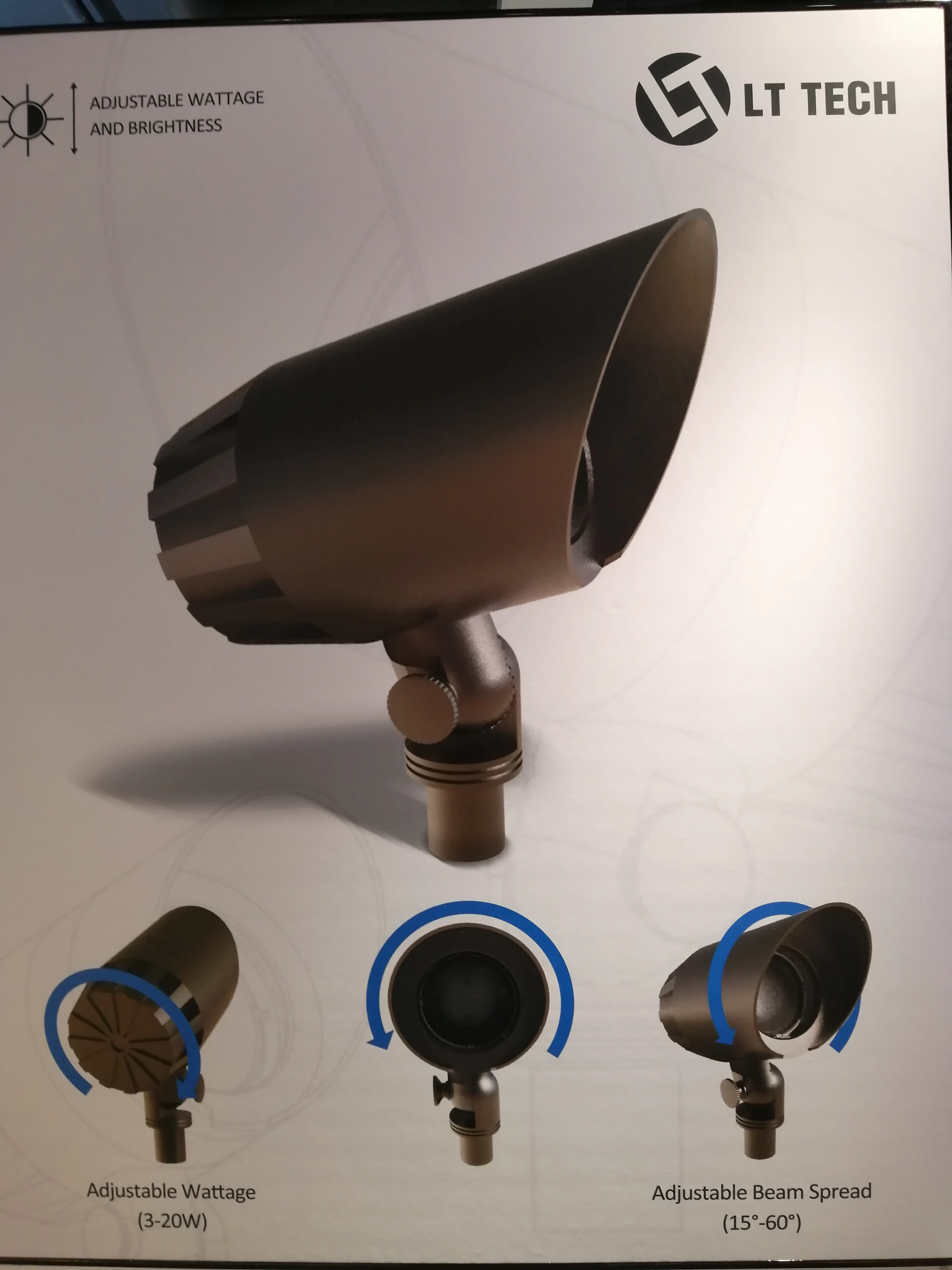 LT2506L Heavy duty Die-cast Brass adjustable wattage & beam spread 12V Integrated Spotlight Bluetooth WIFI ZIGBEE Ver Available - ANKUX.COM