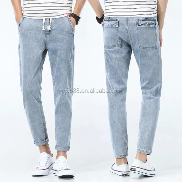 

men's clothing blue denim jean pants ripped trousers distressed mens stacked jeans for men