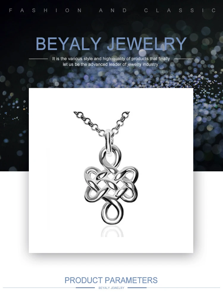 Endless love knot wholesale 925 sterling silver pendant
