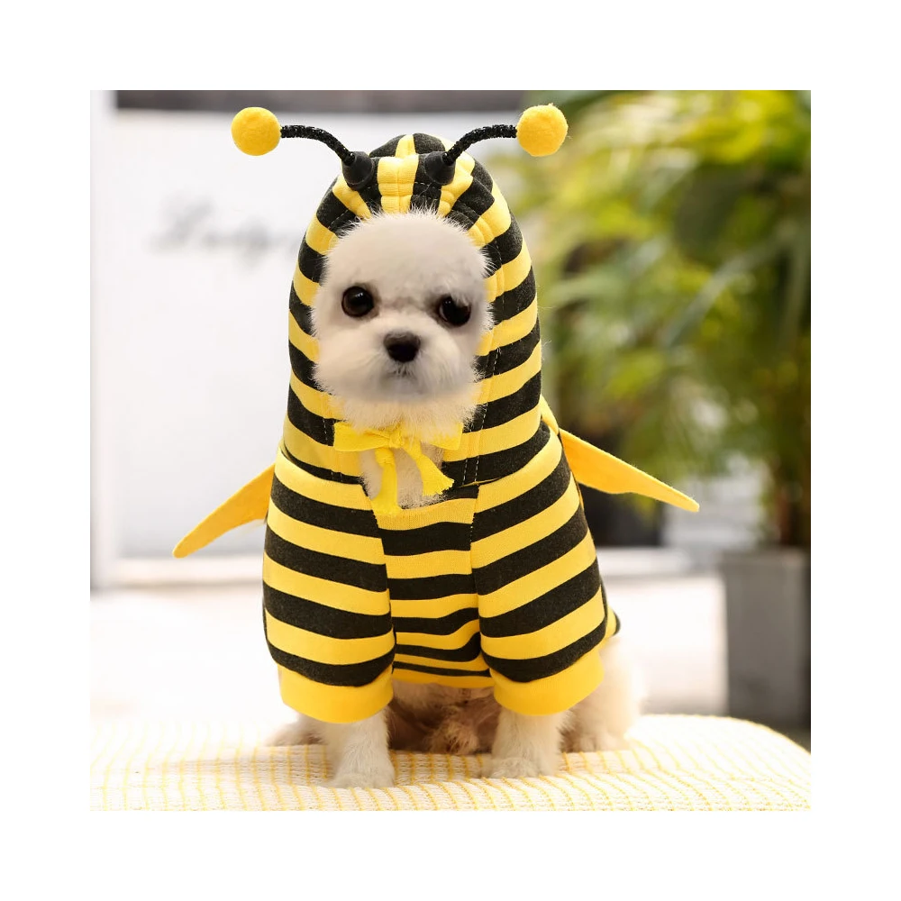 

China Factory Wholesale Winter Autumn Cute Bee Organic Cotton Pastel Color Labrador Dog Dogs Clothes, Customized color