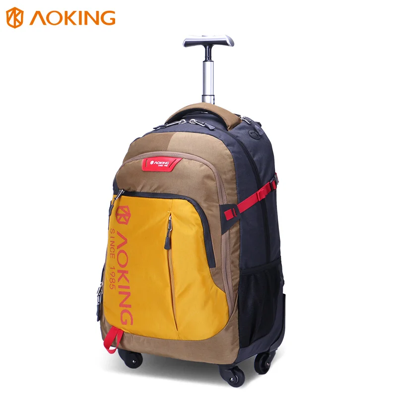 

Aoking High Quality Multifunctional Back Pack Trolley, Backpack Trolley Travel, Black,d-purple, l-green or customized color