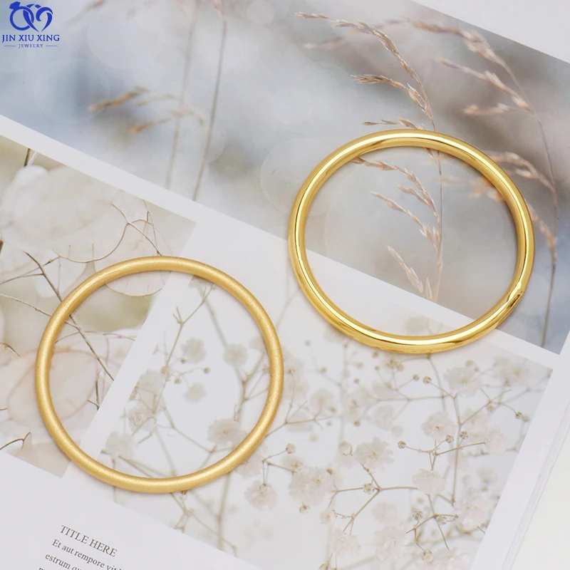 

Jxx 24K Gold Jewelry Classic Round Gold Circle Bangle Simple Style Closed Bracelets Gold Plated