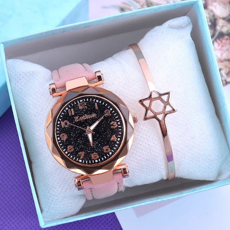 

Casual Starry Sky Quartz Wristwatch Female Clock Leather Fashion Ladies Reloj Mujer Relogio Feminino Watch Womens