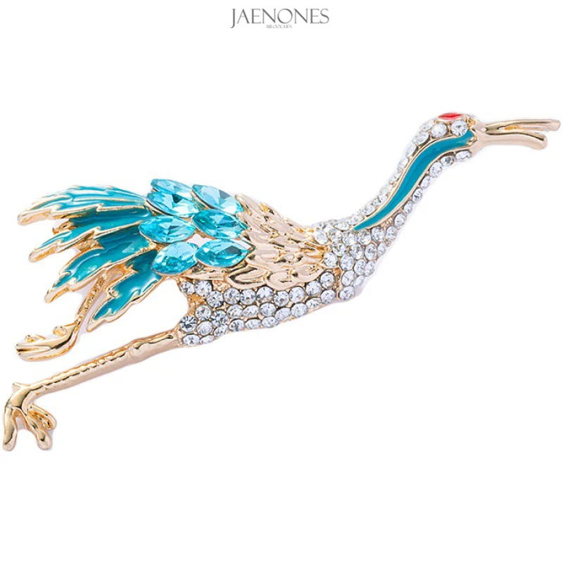 

JAENONES High Quality Fashion Custom Enamel Rhinestone Inspired Brooch Elegant Swan Flamingo Bird Brooch For Ladies