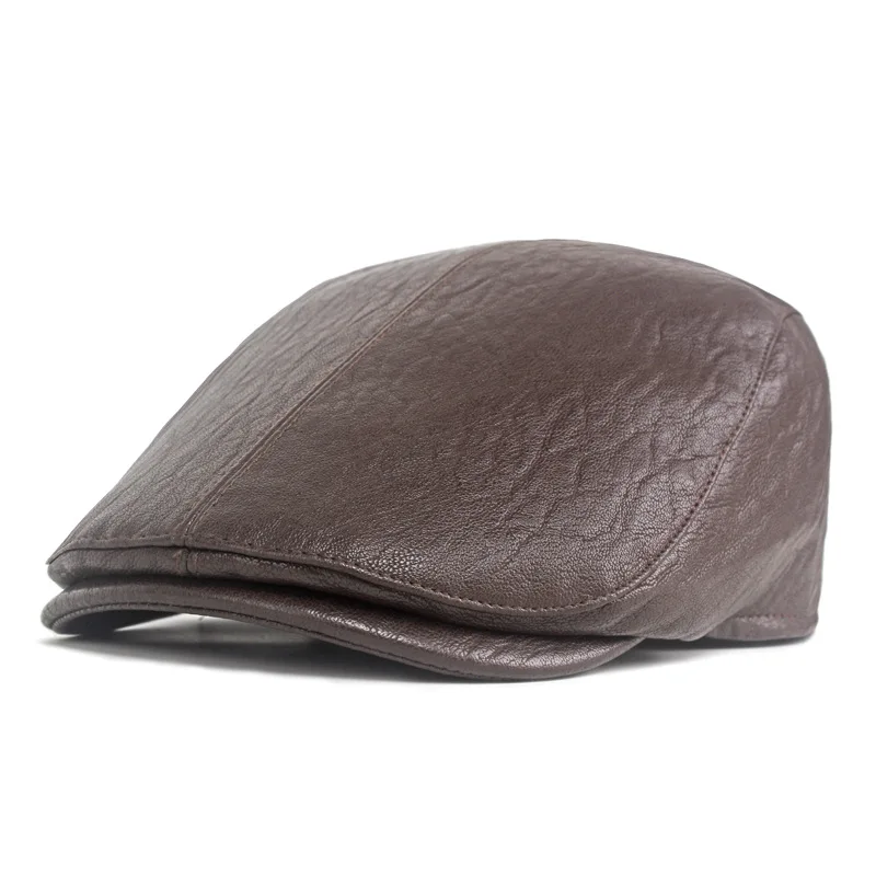 

New british autumn winter warm ivy hats ladies literary fashion flat leather caps