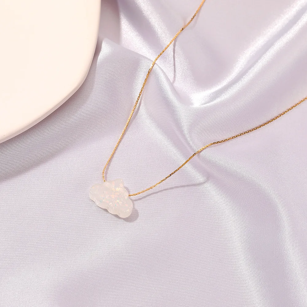 

white blue Clouds Wholesales Gold silver Plated cloud Necklace Jewelry Clouds Pendant Necklace for Women Chain Necklace