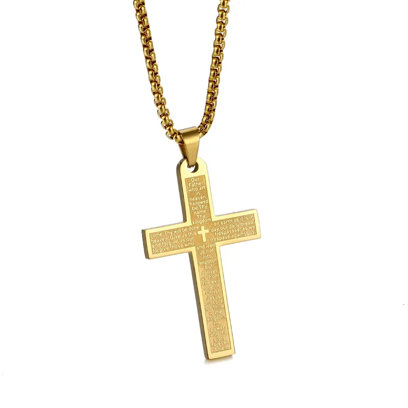 Fashion Religious Jewelry Engrave Bible Scripture Cross Custom ...