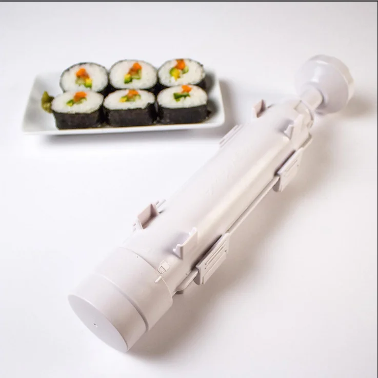 

Household Cylindrical Barrel Rice Ball Maker Sushi Mold DIY Seaweed Rice Tool Sushi Bazooka Machine, White