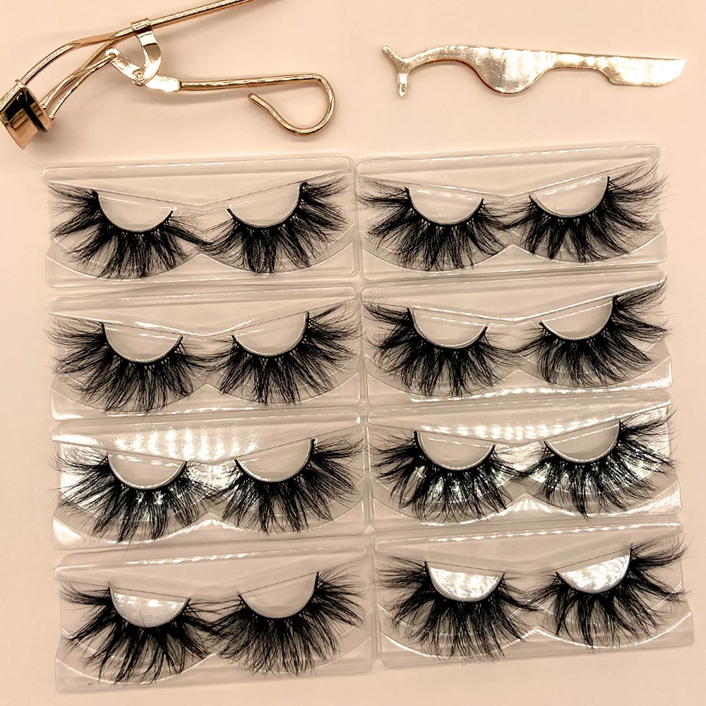 

China lashes supplier 3d mink lashes 25mm mink eyelash with luxury lashes private label box, Black color