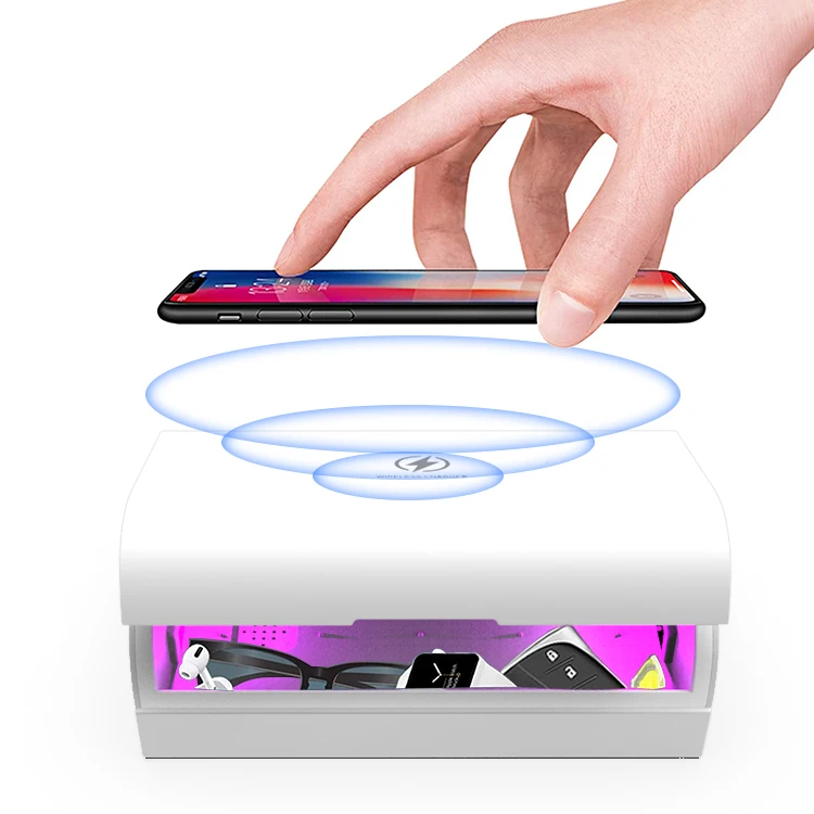 

Unique Led Disinfection Box Item Disinfection Cabinet Uv Light Sanitizer Box Cell Phone Disinfection Box, White