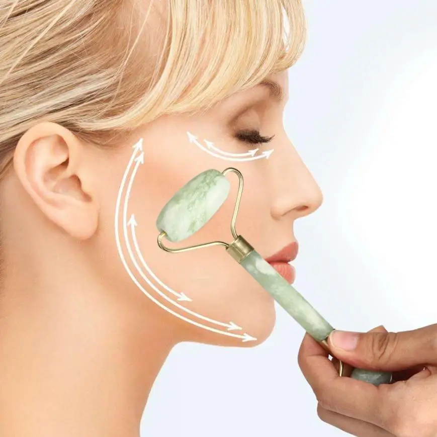 Double Head Facial Massage Jade Roller Face Body Head Neck Nature Beauty Device Beauty Instrument Supplies Big Sales Aerator Aquarium Green 