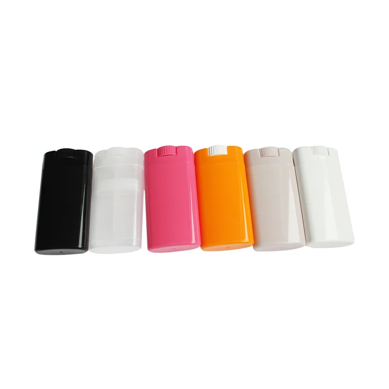 

Low MOQ 15g big capacity flat oval shape empty lip balm tube various color Ointment stick Deodorant stick container