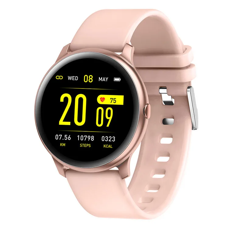 

Smart Watch thin Body Lady Men Blood Pressure Heart Rate Monitoring Round IP68 Waterproof Multi-Sport Smartwatch KW19 hw22 t500