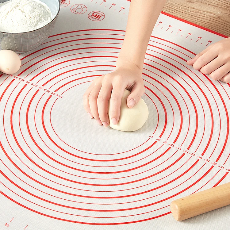 

High temperature heat insulation pad kitchen silicone kneading mat glass fiber baking mat sugar art non-stick mat, Red,bluck,custom color