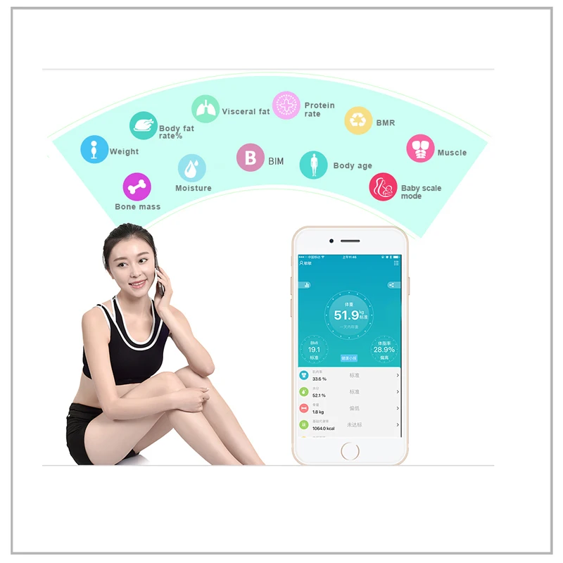 
180kgs usb chargeable wifi mini smart analyzer bluetooth electronic digital bathroom body fat weight scales for hospital 