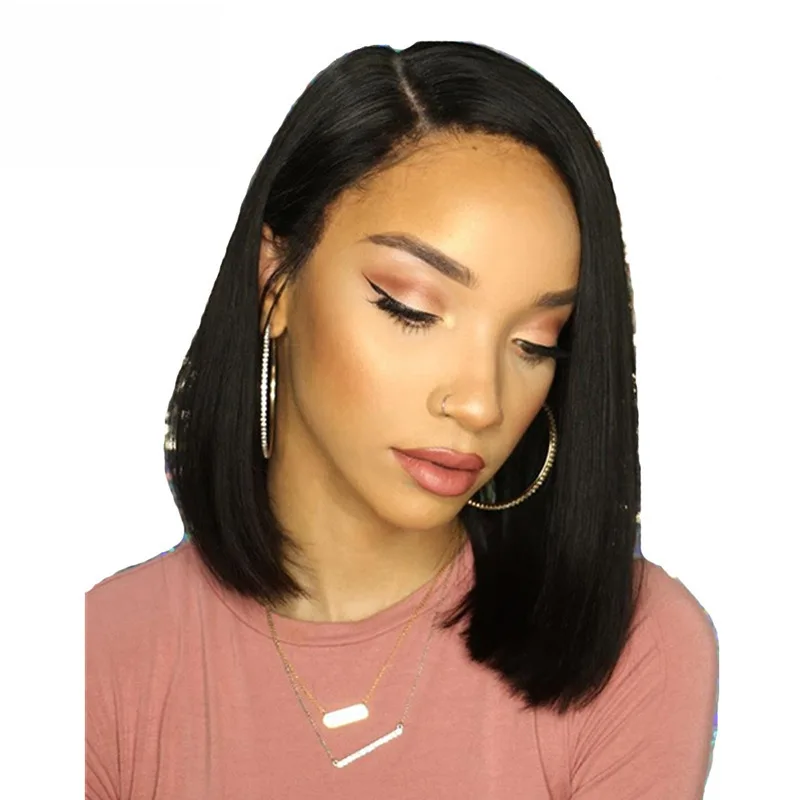

High Quality Lace Front Straight Short Hair Wigs For Women, Black