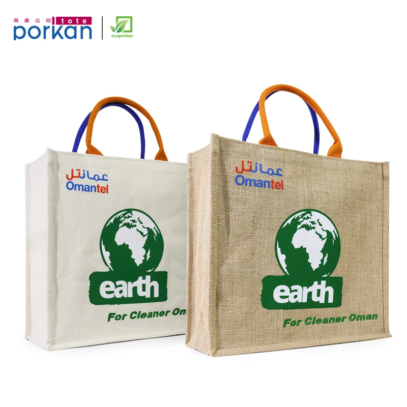 

Reusable Bag Jute Tote With Printing Linen Bag With Logo Printing Eco-friendly Bag