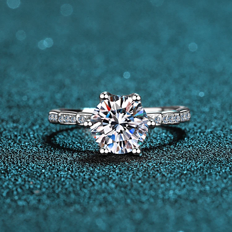 

Fashion Simple Style 925 Sterling Silver Moissanite Diamond Wedding adjustable rings, Silver color