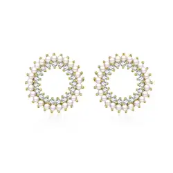 Qings Dazzling Pearl Clear Cubic Zircon Ear Stud 9