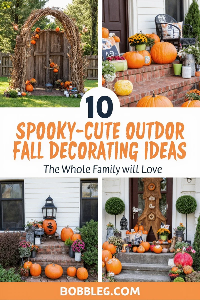 Outdoor lanterns and string lights creating a magical fall ambiance