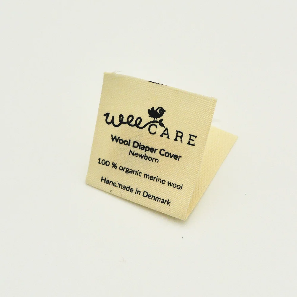 

Custom Natural Organic Cotton Wash Care Label Printing For Clothing/Screen Printing Garment Tag For Clothes, Customized