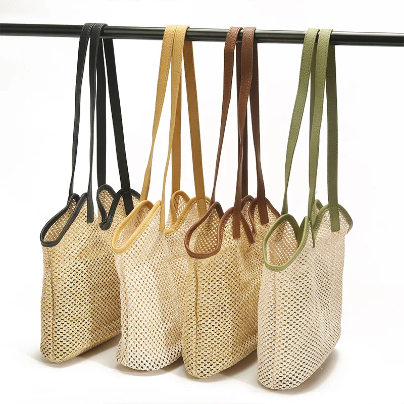 

Eco-Friendly Natural Original Woven Shoulder Bag Holiday Weave Beach Travel Bag Woman Large Straw Tote Handbags, Customized color