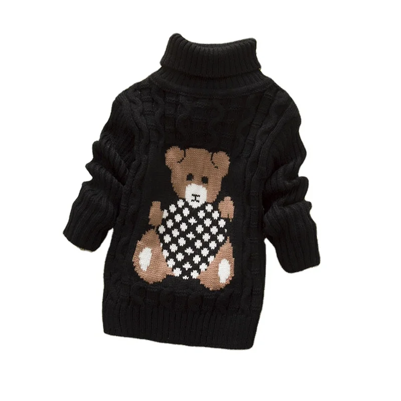 

Children's Rainbow Sweater Striped Kint Sweaters Cartoon Bear Kids Clothes