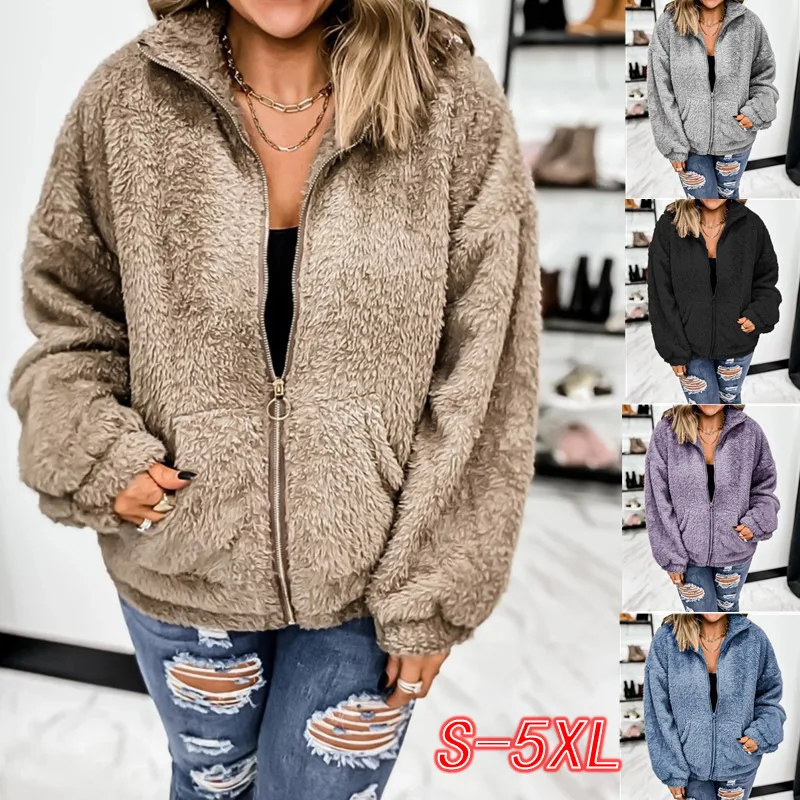 

Winter Coat Furry Casual Ladies Cardigan Soft Comfortable Oversized Fur Coat Women Street Wear Plus Size Women's jacket & Coats