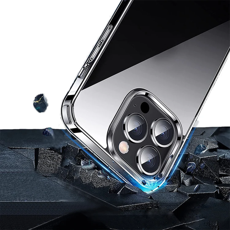 

Shockproof Anti-yellowing Transparent Tempered Glass Mobile Phone Cover For iPhone 13 Case, 4 colors