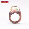 Nature Handcrafted wooden rings with miniature & unique worlds Resin Handcrafted wooden rings