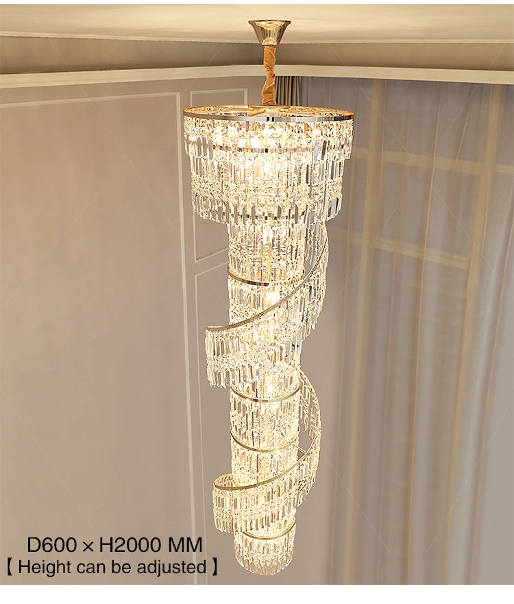 New Design Living Room Crystal Lights Villa Lobby modern staircase chandelier(WH-NC-86)