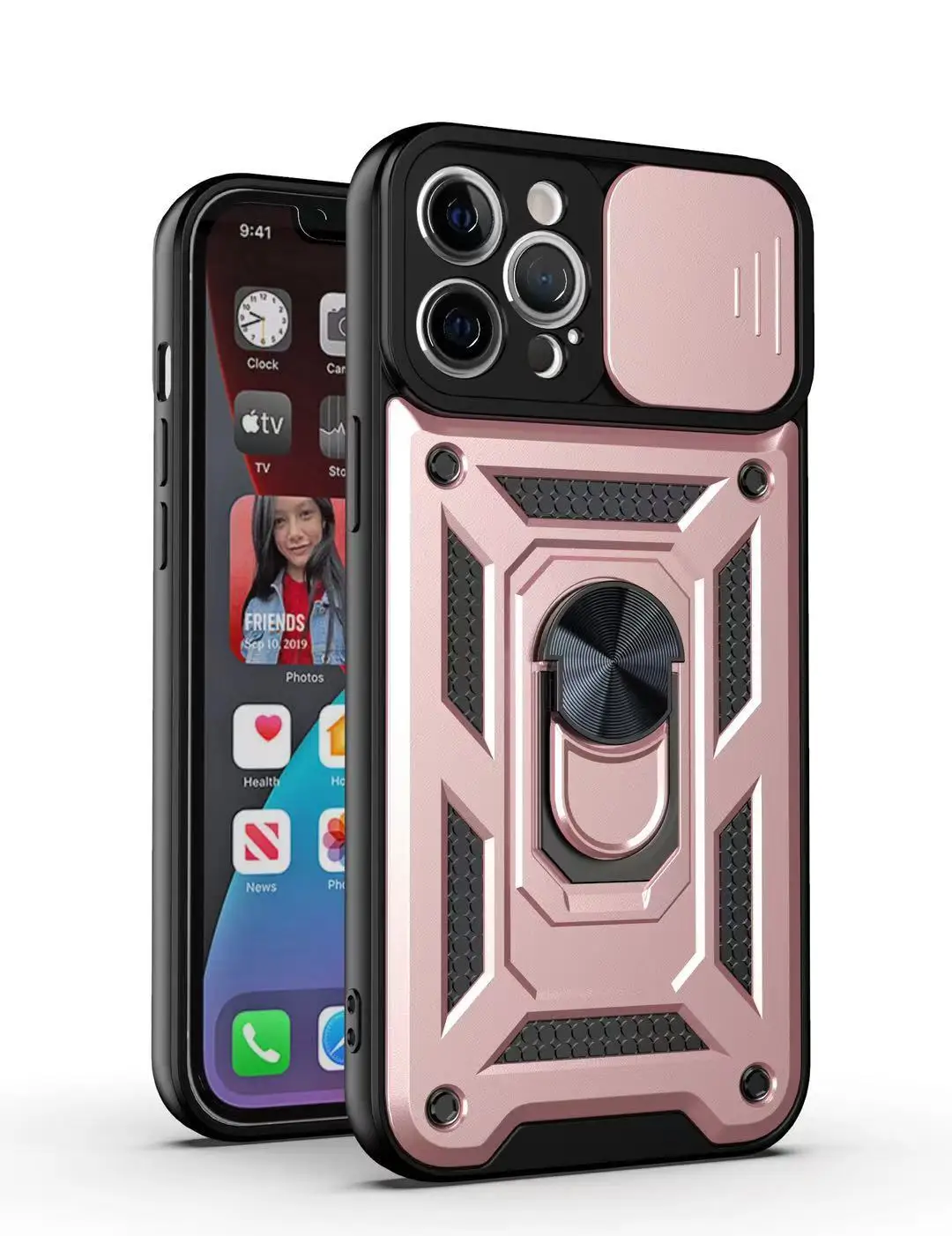 

Shockproof phone case holder ring 2 in 1 For Moto G Play 2021 Armor Push Window Ring mobile phone back case