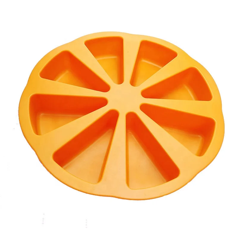 

Amazon Hot Sale 8 Cent Scone Diy Cake Baking Tools Silicone Cake Mold 8 Hole Orange Shaped Pizza Plate