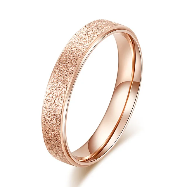 

High quality Fashion Simple Scrub Women 's Rings 2 -5mm Width Rose Gold Color Stainless Steel Jewelry Vintage Rings, 14k gold