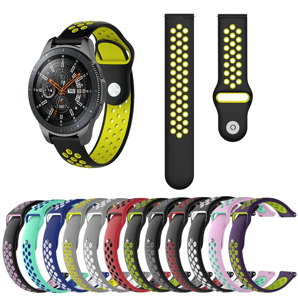 

20 22MM silicone Strap For Samsung Galaxy Watch Active 2 40mm 44mm / Galaxy Watch 42mm 46mm wristband For HUAWEI GT 2 watch Band