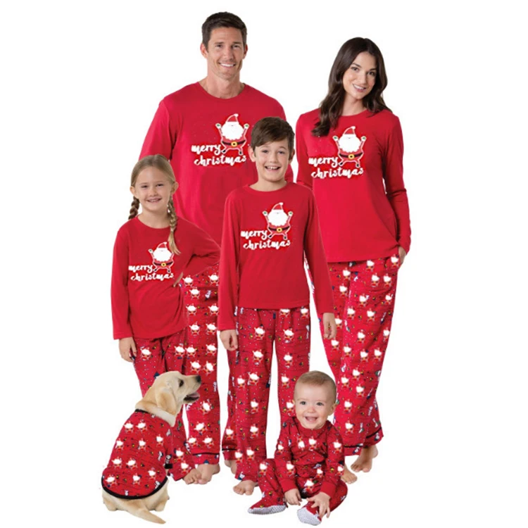 

HSZ 8244 Christmas pyjamas family set clothes matching sleepwear home wear night party two piece plus size wholesale