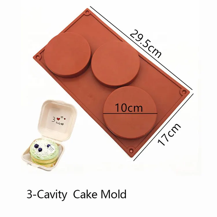 Silicone Moulds Medium 3 Cavity Disc Cake Pie Custard Tart DIY Tray Mold YG Silicone Moulds Medium 3 Cavity Disc Cake Pie Custard Tart DIY Tray Mold YG