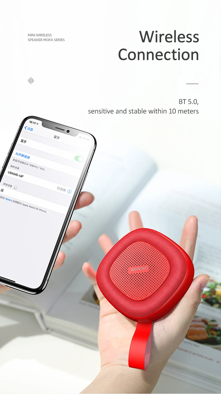 USAMS Mini and Portable Wireless Speaker Loudspeaker Hands-free Calling Wireless Speaker - ANKUX.COM