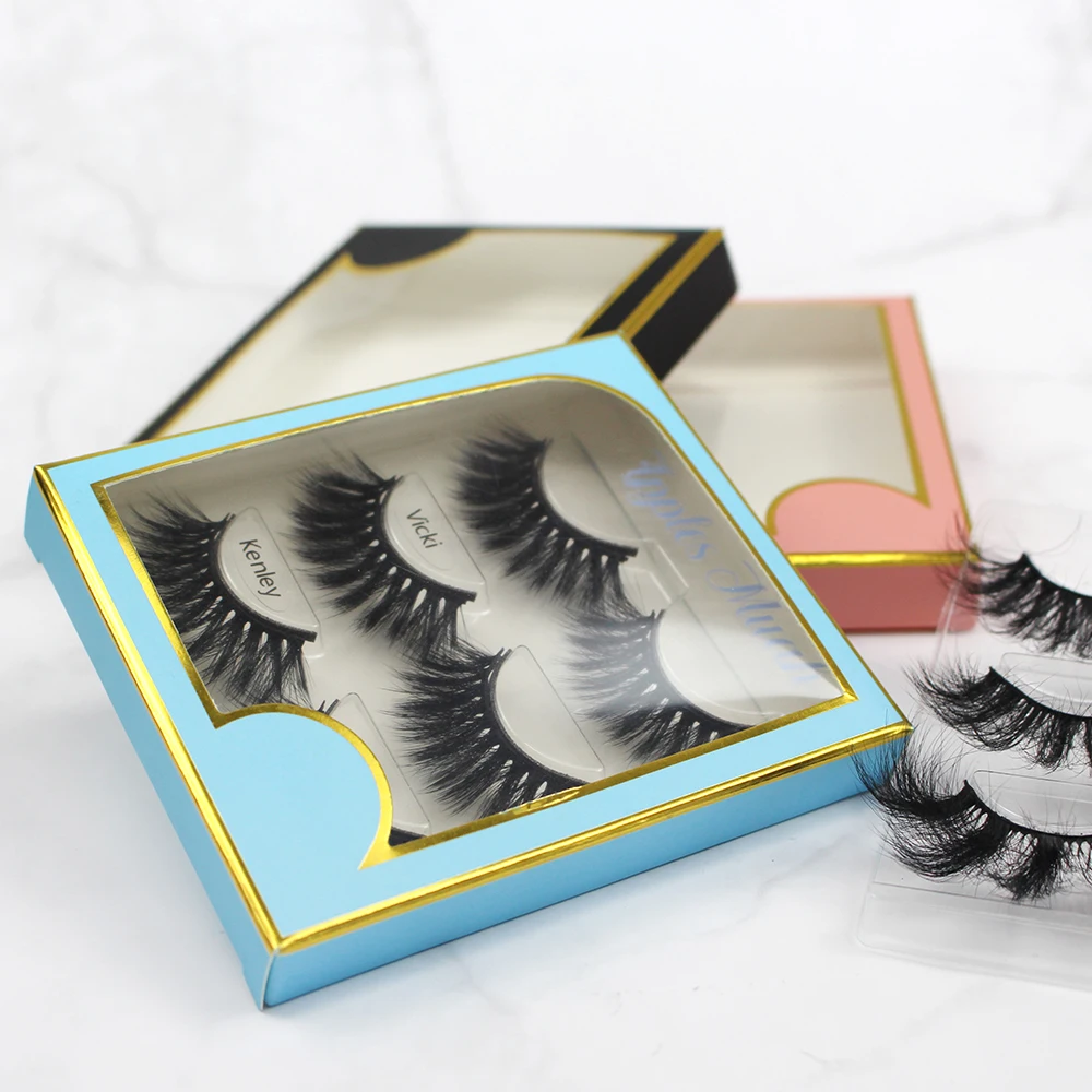 

25mm mink eyelash Private Label Luxury Faux Mink False Eyelash Vendor mink eyelash for mother Day, Natural black