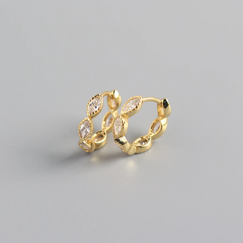 

VIVILADY gold plated 925 sterling silver hot sale top quality crystal hoop earrings for women