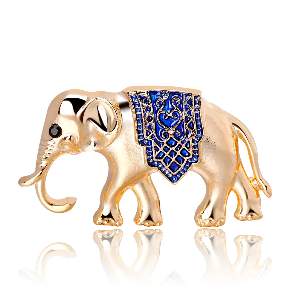

New Arrival Drop Oil Elephant Animal Shape Crystal Brooches Mental Brooch Pins for Girls Women Party Jewelry Gifts