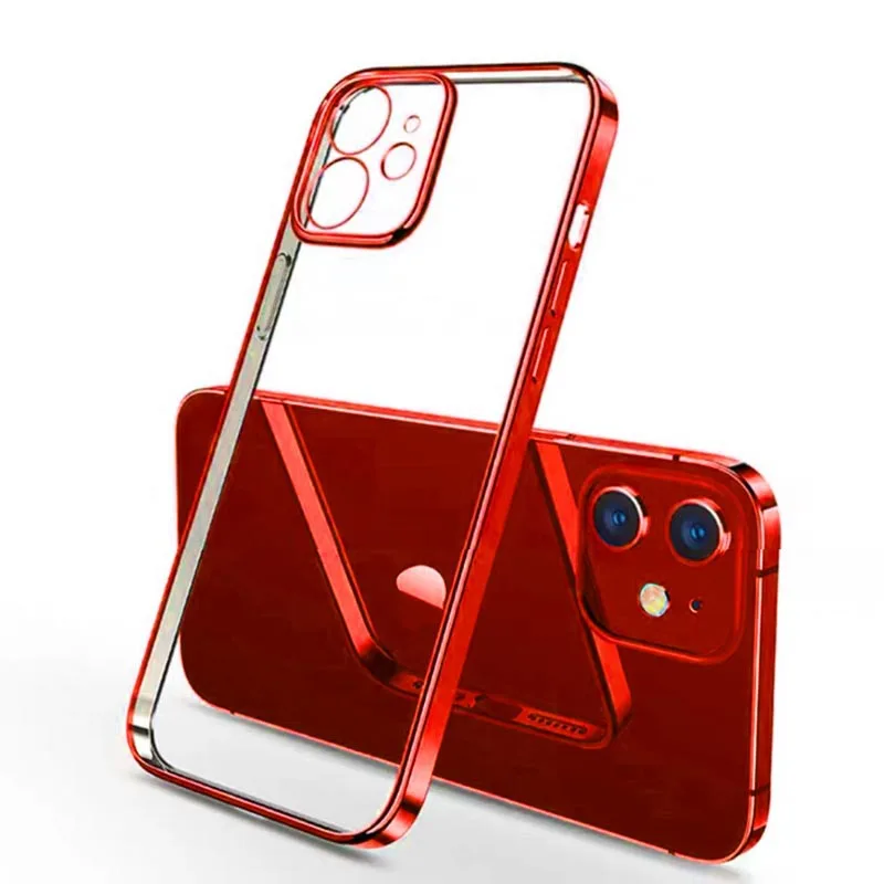 

TPU soft clear silicone plating shockproof mobile phone case cover For Iphone 12 Pro 11 Se X Xs Xr Max 8 7 6 Plus